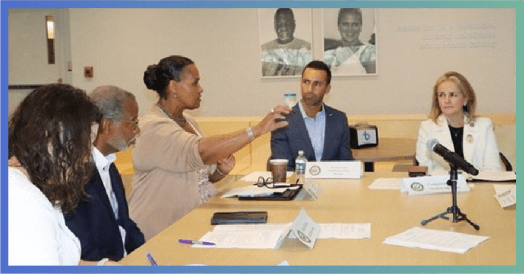 Joshua Cohen, MD, MPH, FAHS, Chief Medical Officer at Braeburn, participates in a discussion with U.S. Representative Madeleine Dean and Pennsylvania State Senators Amanda Cappelletti and Art Haywood