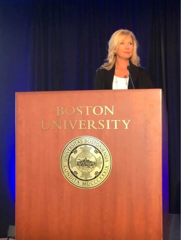 Katie Donovan speaking at Boston University